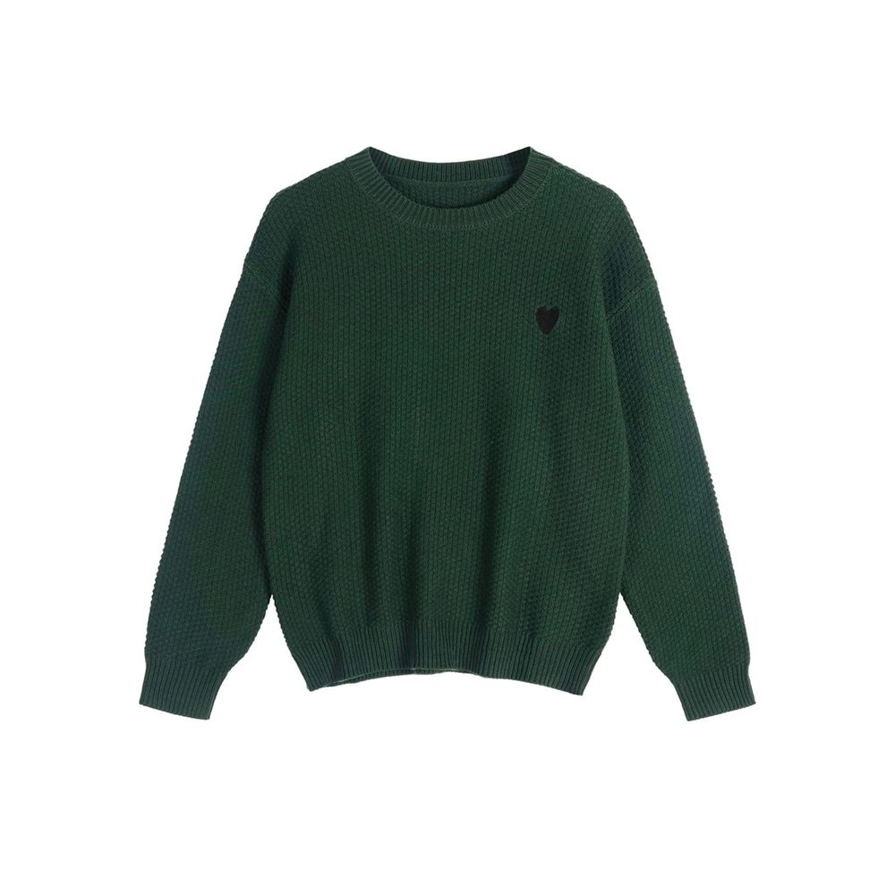 Womens Oversized Sweater Crewneck Lantern Sleeve SZ L Pullover Chunky Knit